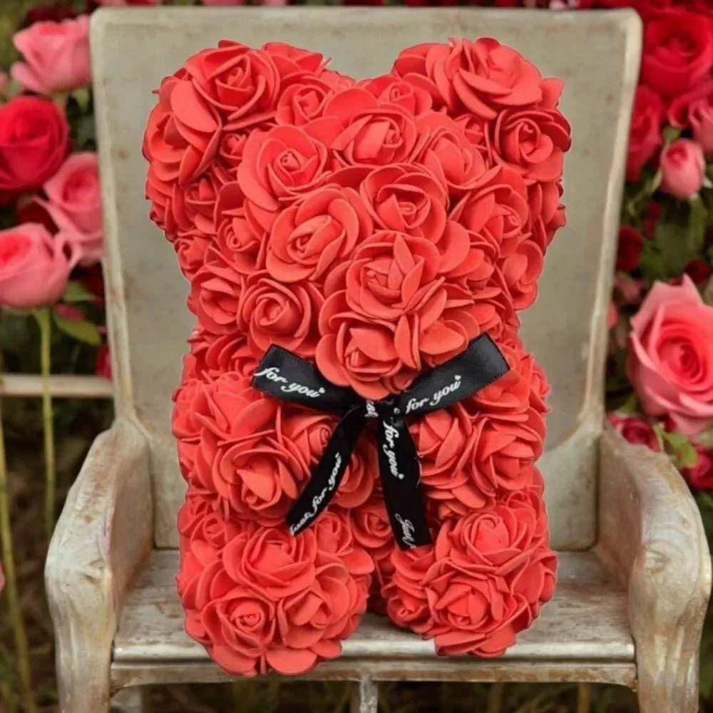 Cherry Red Rose Bear Romantic Gift Love Valentines Girlfriend Surprise Holiday